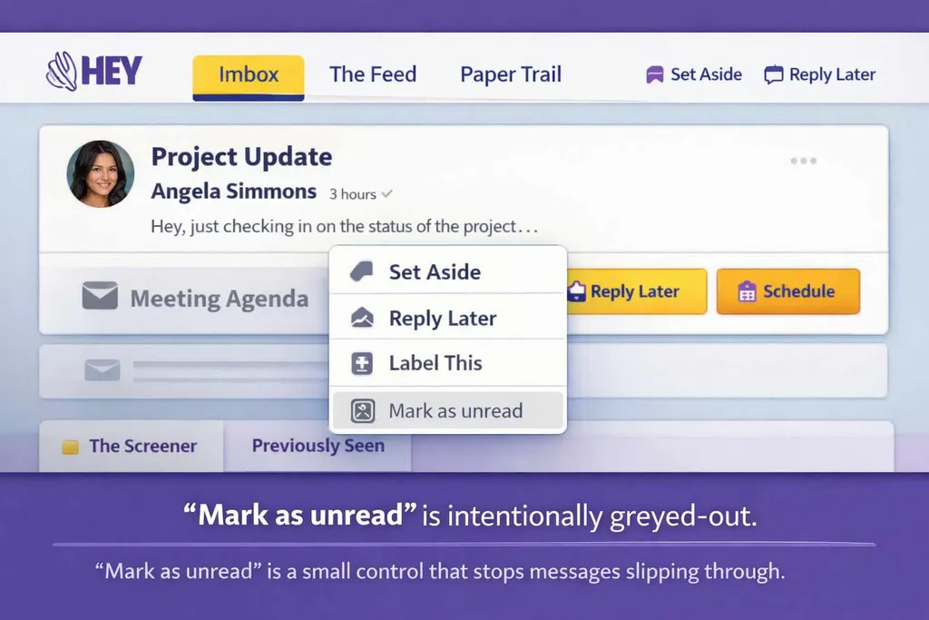 HEY showing “Mark as unread” greyed out